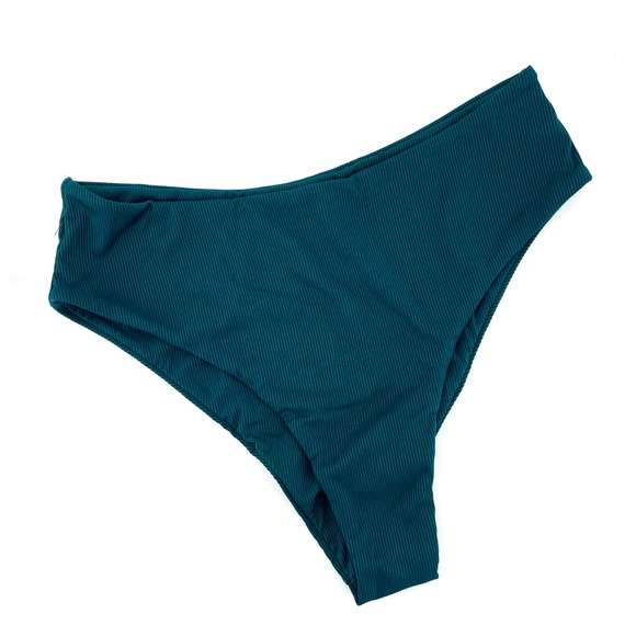 ZAFUL🌺 Square Ribbed Ruched Tankini Swimwear Greenish Blue👙XL - Picture 6 of 10